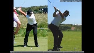 Jon Rahm golf swing  Long Iron faceon amp downtheline July 2017 [upl. by Nightingale]