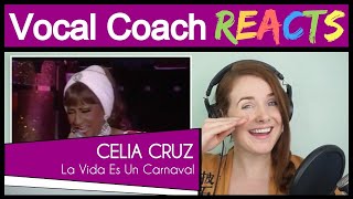 Vocal Coach reacts to Celia Cruz  La Vida Es Un Carnaval Live [upl. by Stulin]