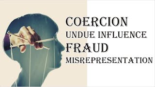 Coercion Undue Influence Fraud Misrepresentation  Indian Contract Act 1872  Law Guru [upl. by Eliason]