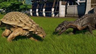 Jurassic World Evolution  Nodosaurus vs Indoraptor 1080p 60FPS [upl. by Male]