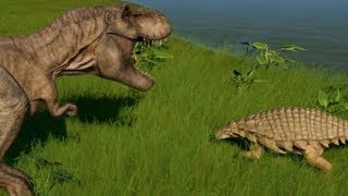 Nodosaurus vs TRex Indominus Rex Indoraptor Spinosaurus amp Giganotosaurus 1080p 60FPS [upl. by Ahsikad67]