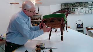 Antique chair upholstery for beginners Part 1 [upl. by Aicnorev246]