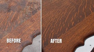 Vintage Furniture Restoration  Part 2  Refinishing an Old Oak Table [upl. by Anerda]