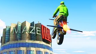 LAND ON MAZEBANK CHALLENGE GTA 5 Funny Moments [upl. by Aihsotan]