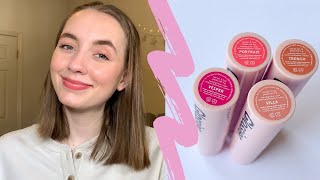 NEW Glossier UltraLip  Lip Swatches Review and Comparisons  Discount Code [upl. by Constant]