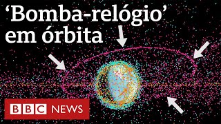 Lixo espacial mapa identifica 200 bombasrelógio na órbita da Terra [upl. by Mulvihill729]