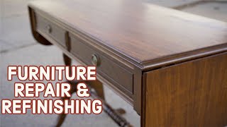 Thrift Store Rescue 20  Repairing and Refinishing A Vintage Table  Furniture Restoration [upl. by Ynehpets]