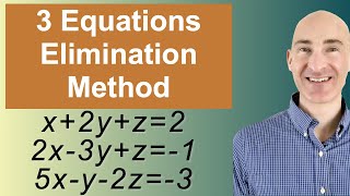 Solving Systems of 3 Equations Elimination [upl. by Lotsirb526]