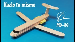 Como hacer un avion de pasajeros con palillos de helado [upl. by Lupiv]