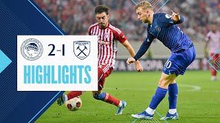 Olympiacos FC 21 West Ham  UEFA Europa League Highlights [upl. by Frederique356]