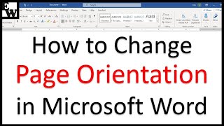 How to Change Page Orientation in Microsoft Word PC amp Mac [upl. by Auberta]