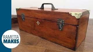 How to Restore an Antique Wood Toolbox  DIY [upl. by Legin]