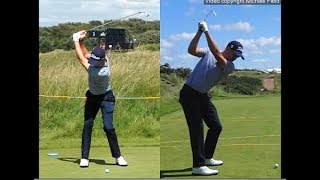 Justin Thomas golf swing  Long Iron faceon amp downtheline July 2017 [upl. by Louisa]