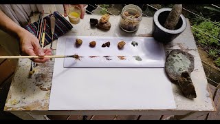 How to process natural pigments  From nature to painting [upl. by Ataynik]