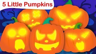 Five Little Pumpkins  Halloween Songs  Nursery Rhymes and Fun Songs for Kids by Little Angel [upl. by Uel]