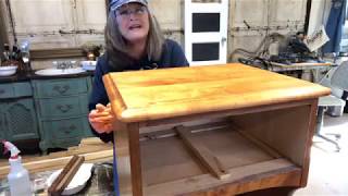 How To Strip Old Varnish  Refinishing Wood Top Table PART 1 [upl. by Euqinay]