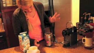 Nespresso Aeroccino Plus Frother Review Frothing Almond Milk [upl. by Tada]